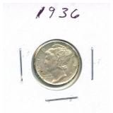 1936 Mercury Silver Dime