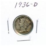 1936-D Mercury Silver Dime