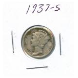 1937-S Mercury Silver Dime