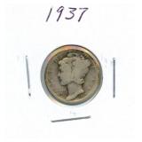 1937 Mercury Silver Dime
