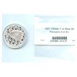2021 Tokelau 1 oz .999 Silver Porcupine Fish