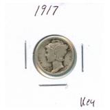 1917 Mercury Silver Dime