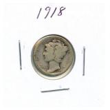1918 Mercury Silver Dime