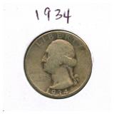 1934 Washington Silver Quarter
