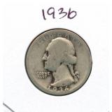 1936 Washington Silver Quarter