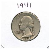 1941 Washington Silver Quarter