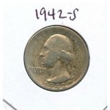 1942-S Washington Silver Quarter