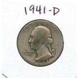 1941-D Washington Silver Quarter
