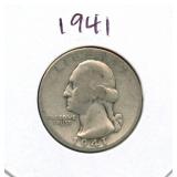 1941 Washington Silver Quarter