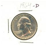 1964-D Washington Silver Quarter