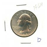 1964-D Washington Silver Quarter