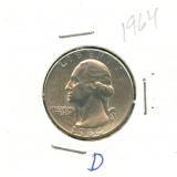 1964-D Washington Silver Quarter