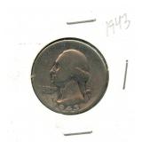 1943 Washington Silver Quarter