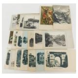 20 Vintage European Post Cards - Ireland, Italy,