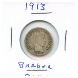 1913 Barber Silver Dime