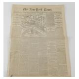 Antique 1862 New York Times Newspaper - CIVIL WAR