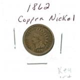 1862 Copper Nickel Indian Head Penny