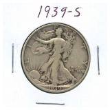 1939-S Walking Liberty Silver Half Dollar