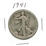 1941 Walking Liberty Silver Half Dollar