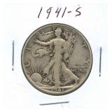 1941-S Walking Liberty Silver Half Dollar