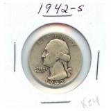 1942-S Washington Silver Quarter