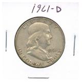 1961-D Franklin Silver Half Dollar