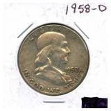 1958-D Franklin Silver Half Dollar