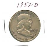 1957-D Franklin Silver Half Dollar