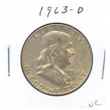 1963-D Franklin Silver Half Dollar