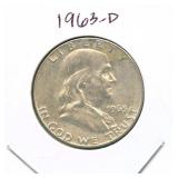 1963-D Franklin Silver Half Dollar