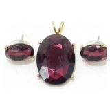 Vintage Park Lane Maroon Rhinestone Pendant &