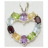 Thailand 925 Heart Pendant with Rhinestones