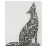 Unique Art Deco Style Large Coyote Brooch