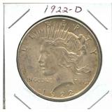 1922-D Peace Silver Dollar
