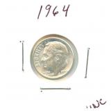1964 Roosevelt Silver Dime