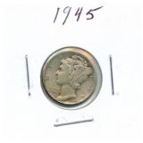 1945 Mercury Silver Dime
