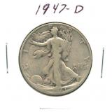 1947-D Walking Liberty Silver Half Dollar