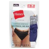 New 4 Pack of Hanes Premium Cotton Stretch No