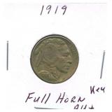 1919 Buffalo Nickel - Full Horn