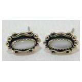 Vintage Sterling Silver MOP Post Earrings