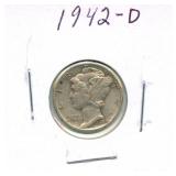 1942-D Mercury Silver Dime