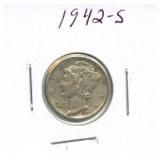 1942-S Mercury Silver Dime