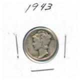 1943 Mercury Silver Dime