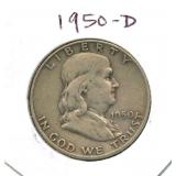 1950-D Franklin Silver Half Dollar