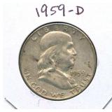 1959-D Franklin Silver Half Dollar