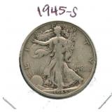 1945-S Walking Liberty Silver Half Dollar