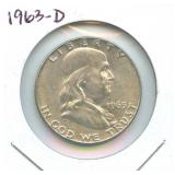 1963-D Franklin Silver Half Dollar