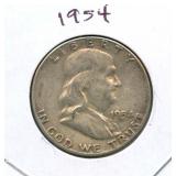 1954 Franklin Silver Half Dollar