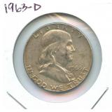 1963-D Franklin Silver Half Dollar
