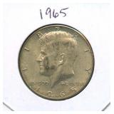 1965 Kennedy Silver Half Dollar - 40% Silver